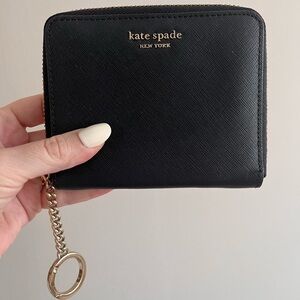 Kate Spade Black Leather Square Wallet